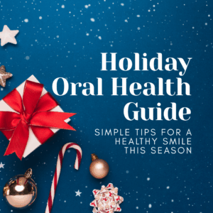 festive decorations representing dental care during holidays